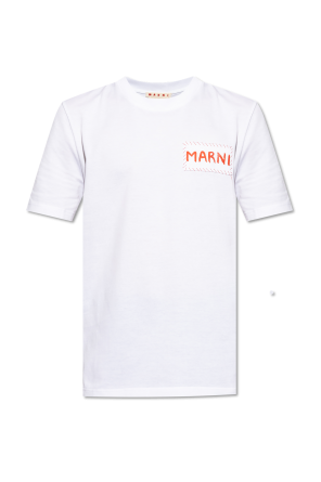 Tシャツ・カットソー MARNI T-SHIRTS WHITE - BLACK Marni T-shirt with printed logo | Women's Clothing | Vitkac